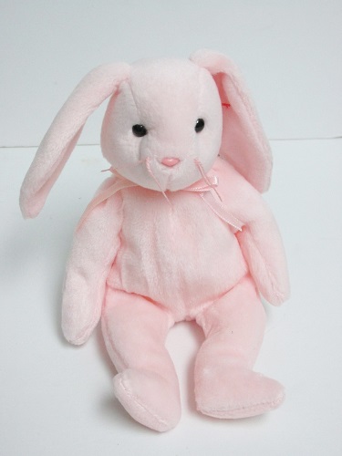Hoppity Pink Bunny Rabbit, Ty Beanie Baby (P.V.C. Pellets-5th Gen.Swing)<br>(Click picture-FULL DETAILS)